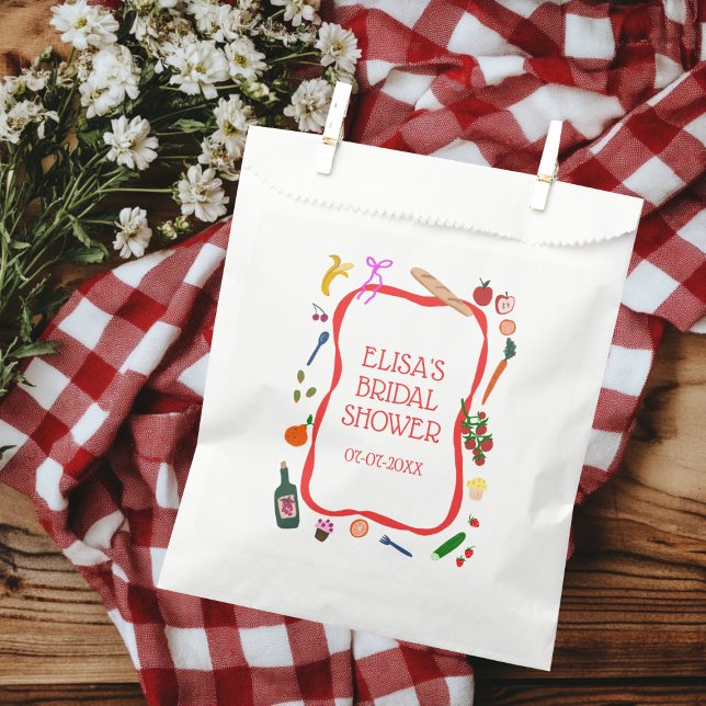Picnic Modern Cute Hand Drawn CUSTOM Bridal Shower Favour Bags (Picnic Modern Cute Hand drawn CUSTOM Bridal Shower Favor Bag
)