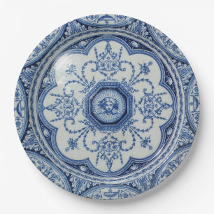 Picnic on 1896 Minton Holland Blue & White Paper Plate