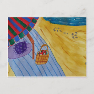 Picnic On The Beach Postcard