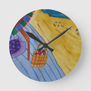 Picnic On The Beach Wall Clock