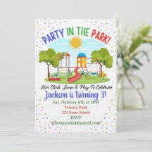 Picnic Outdoor Park Kids Birthday Invitation