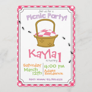 Picnic Party Birthday Invitation