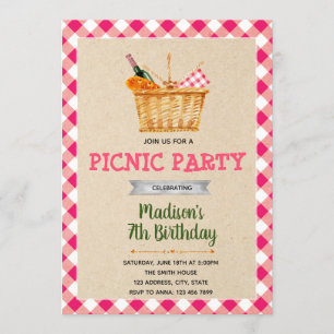 Picnic party birthday invitation