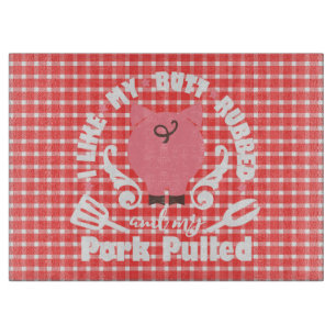 Picnic Plaid I Like My Butt Rubbed Cutting Board