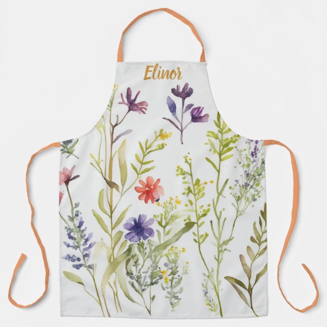 Picnic Plates Collection - Pretty Wildflowers Apron (Front)