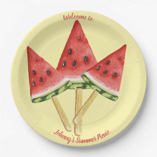 Picnic Plates - Water Melon Slices Personalised  (Front)