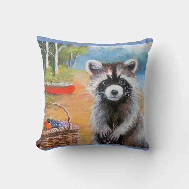 PICNIC RACCOON  CUSHION (Front)