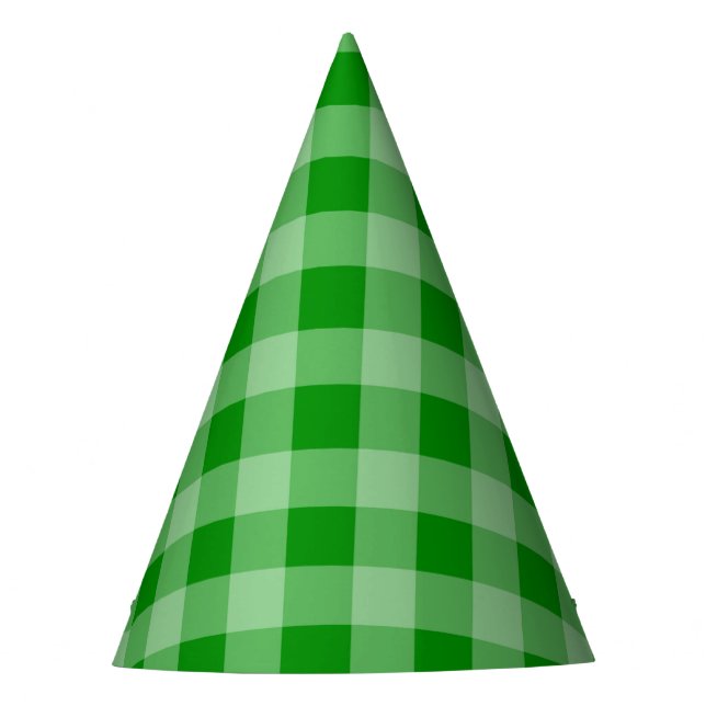 Picnic Summer Green Plaid Party Hat (Front)