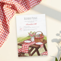 Picnic Table Basket Summer Red 21st Birthday