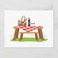Picnic Table Basket Wine