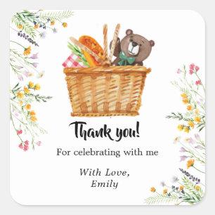 Picnic Thank you, favors Square Sticker