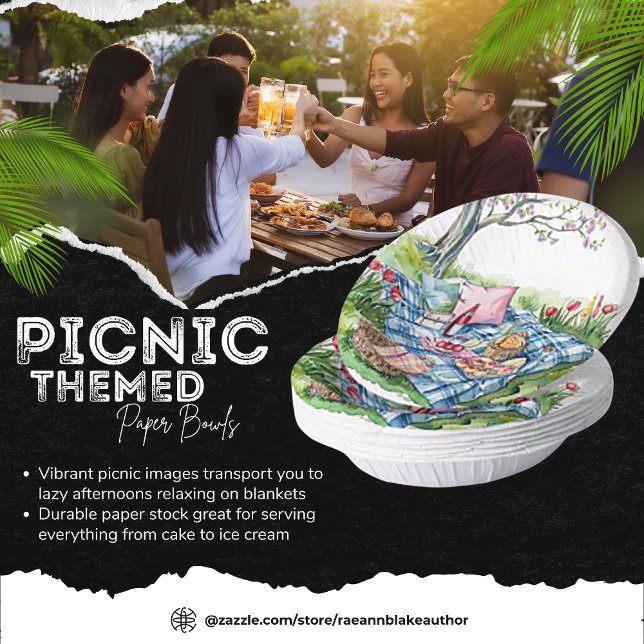 Picnic Themed Paper Bowl Plate (Creator Uploaded)