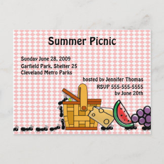 Picnic Thieves Invitation Postcard