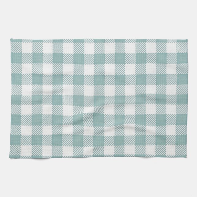 Picnic Traditional Plaid Gingham Chequered Pattern Tea Towel (Horizontal)