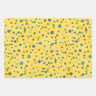 Picnic Wildflower Apple Gingham Birthday Wrapping Paper Sheet