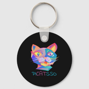 Pico Art Funny Abstract Cat  Key Ring