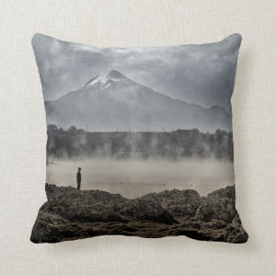 Pico De Orizaba From Achichic Lake In Puebla Cushion
