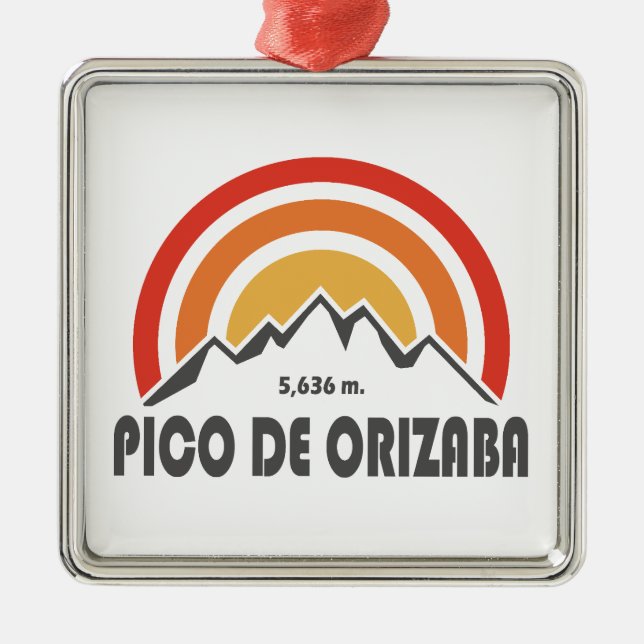 Pico de Orizaba Mexico Metal Tree Decoration (Front)