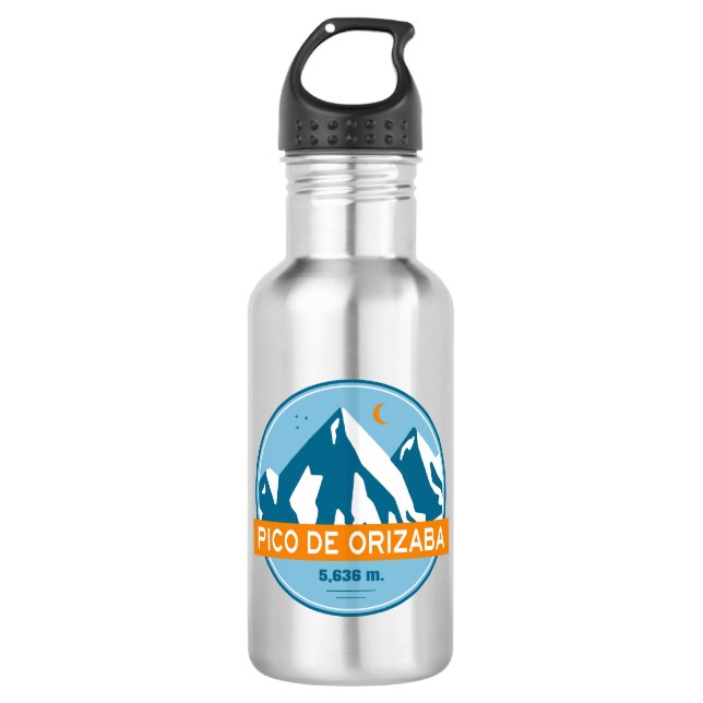 Pico de Orizaba Mexico Stars Moon 532 Ml Water Bottle (Front)