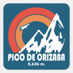 Pico de Orizaba Mexico Sun Eagle Square Sticker