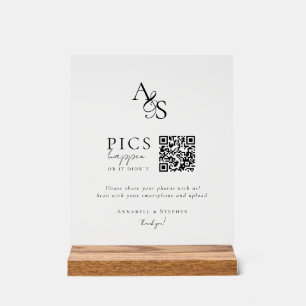 Pics happen! Photo, QR-Code, Wedding Acrylic Sign