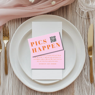 Pics happen! Photo, QR-Code, Wedding Enclosure Card