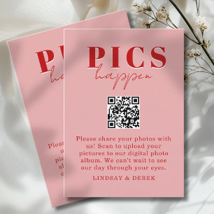Pics happen! Photo, QR-Code, Wedding Enclosure Card