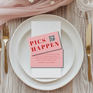 Pics happen! Photo, QR-Code, Wedding Enclosure Card