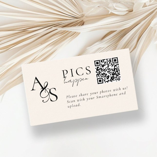 Pics happen! Photo, QR-Code, Wedding Enclosure Card (Pics happen! Photo, QR-Code, Weding Enclosure Card)