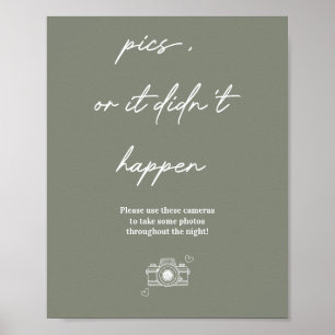 Pics Or It Didn’t Happen Disposable Camera Wedding Poster