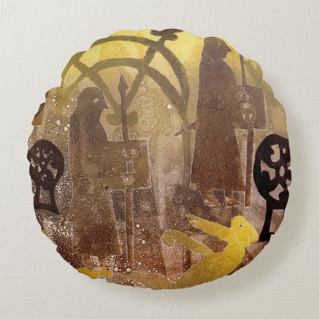 Pictish Birsay Stone Round Cushion (Front)