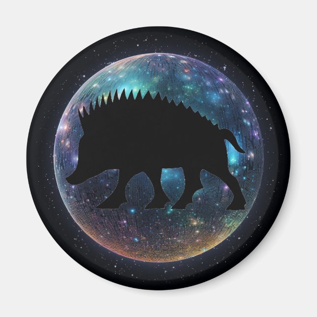 Pictish Boar Space Orb Magnet (Front)