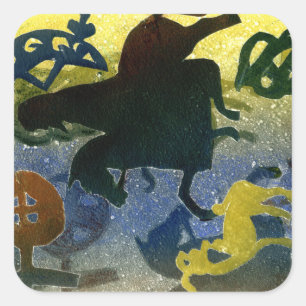 Pictish Horsemen Square Sticker