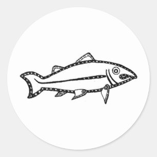 Pictish Salmon Classic Round Sticker