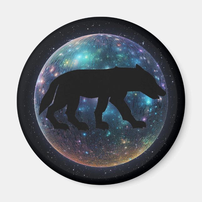 Pictish Wolf Space Orb Magnet (Front)