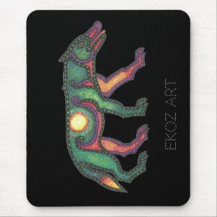 Pictish Wolf Sun Mouse Mat
