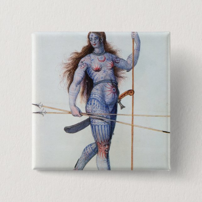 Pictish Woman 15 Cm Square Badge (Front)