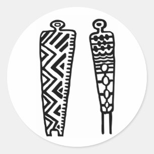 Pictograph Men-BW Classic Round Sticker