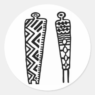 Pictograph Men-BW Classic Round Sticker