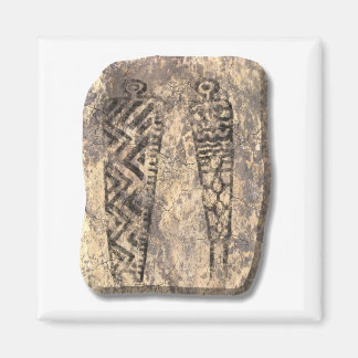 Pictograph men-stone magnet