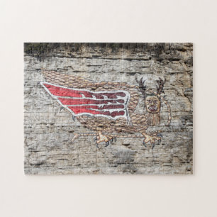 Pictograph Piasa Bird Photo Jigsaw Puzzle