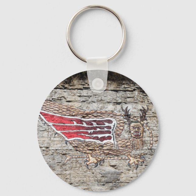 Pictograph Piasa Bird Photo Key Ring (Front)