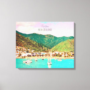 Picton Harbour New Zealand travel Canvas Print