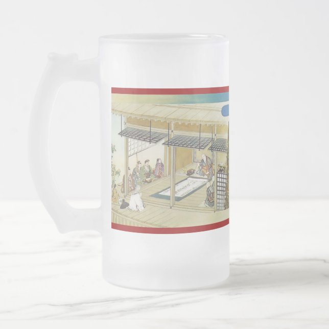 Pictorial Life of Nichiren Shonin pt.21 Frosted Glass Beer Mug (Left)