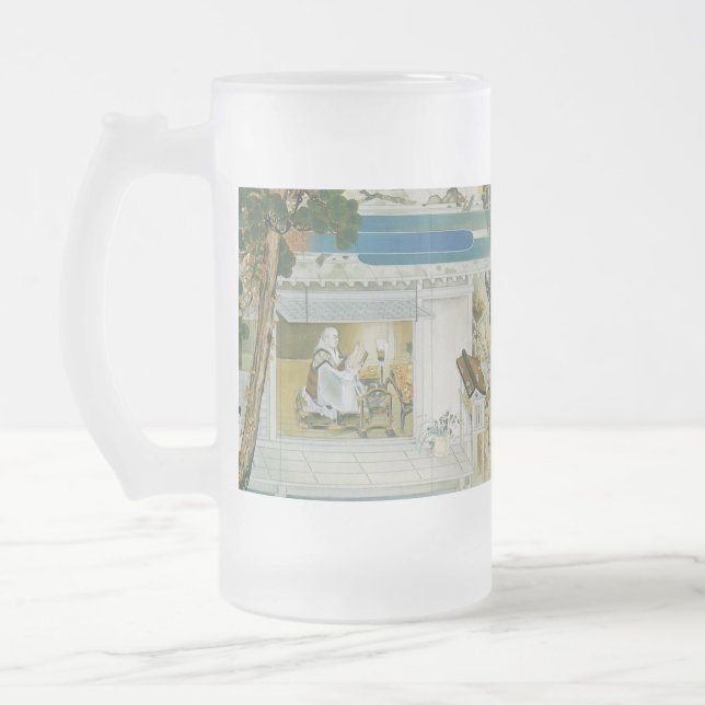 Pictorial Life of Nichiren Shonin pt.22 Frosted Glass Beer Mug (Left)