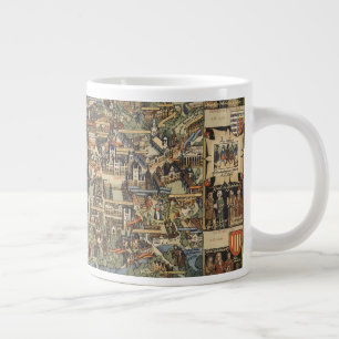 Pictorial Map of Cambridge, England Large Coffee Mug