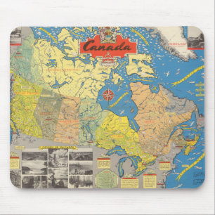 Pictorial Map of Canada - Landmarks Mouse Mat
