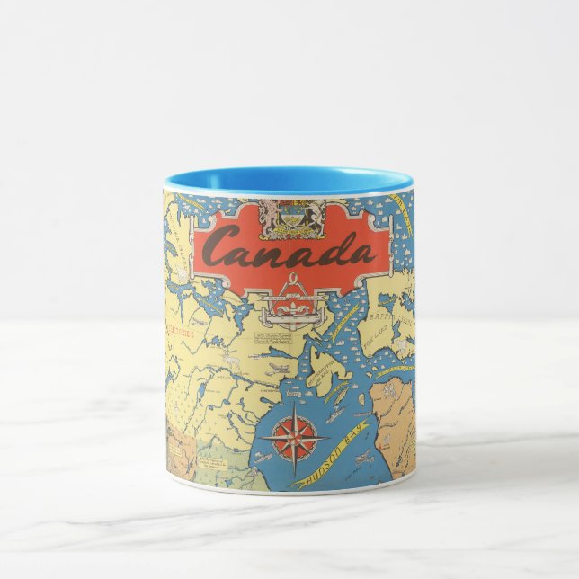 Pictorial Map of Canada - Landmarks Mug (Center)