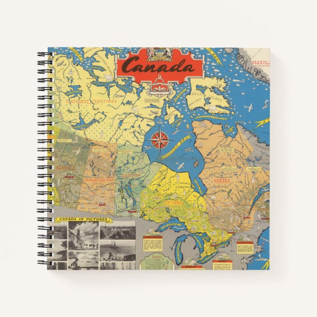 Pictorial Map of Canada - Landmarks Notebook (Front)