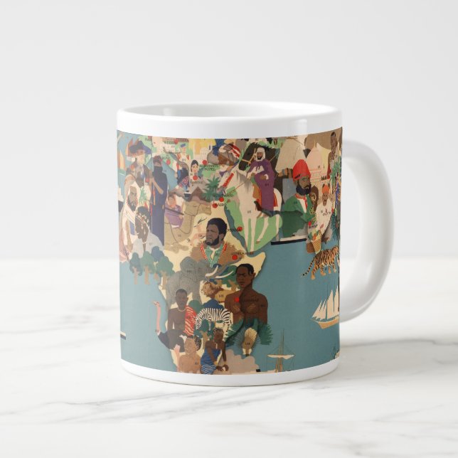 Pictorial Map of the World Large Coffee Mug (Front Right)